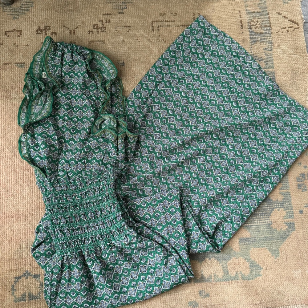 Max Studio London Green Mosaic Jumpsuit